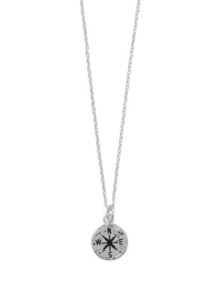 Keep It Moving! 17"+2 Hammered Compass Necklace